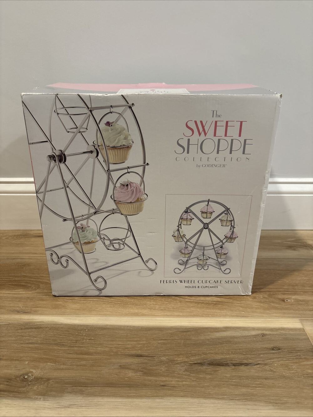 Godinger Ferris Wheel Cupcake Server Rotates Holds 8 Cupcakes Brand New